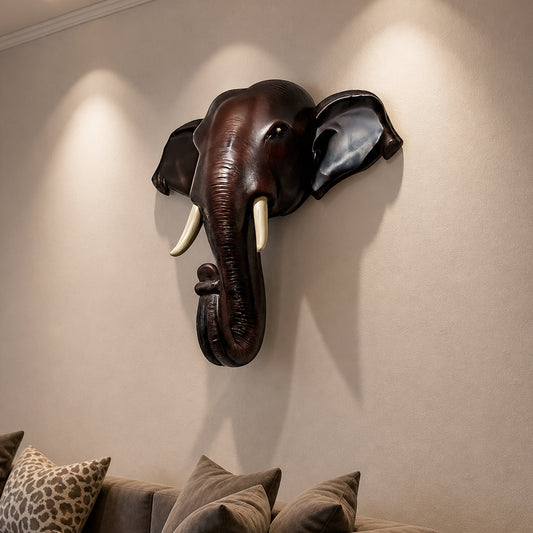 Royal Elephant Wall Sculpture – Rosewood Edition
