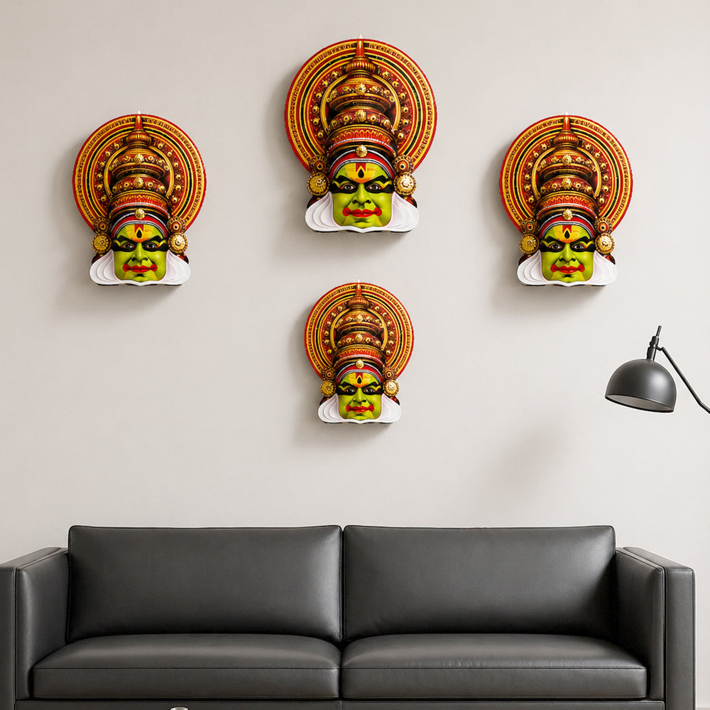 Kathakali Wall Hanging (Laminated on Mahogany Wood)