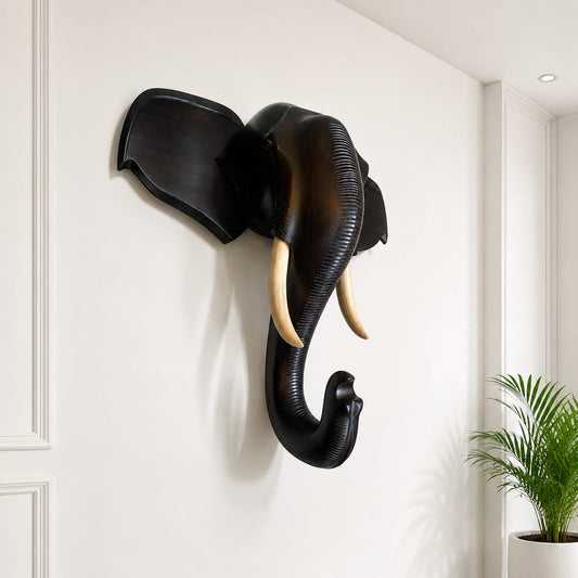 Classic Elephant Head – Premium Mahogany Edition