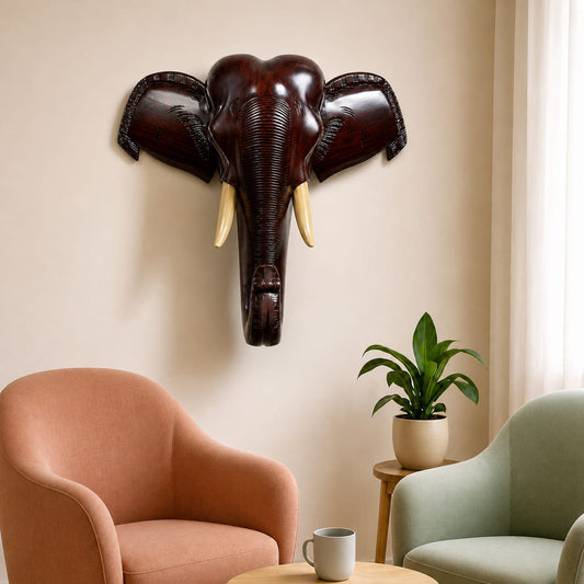 Royal Elephant Wall Sculpture – Rosewood Edition