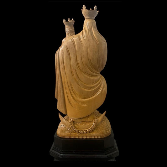 Divine Mother Mary & Baby Jesus – Handcrafted in White Wood (18 inches)