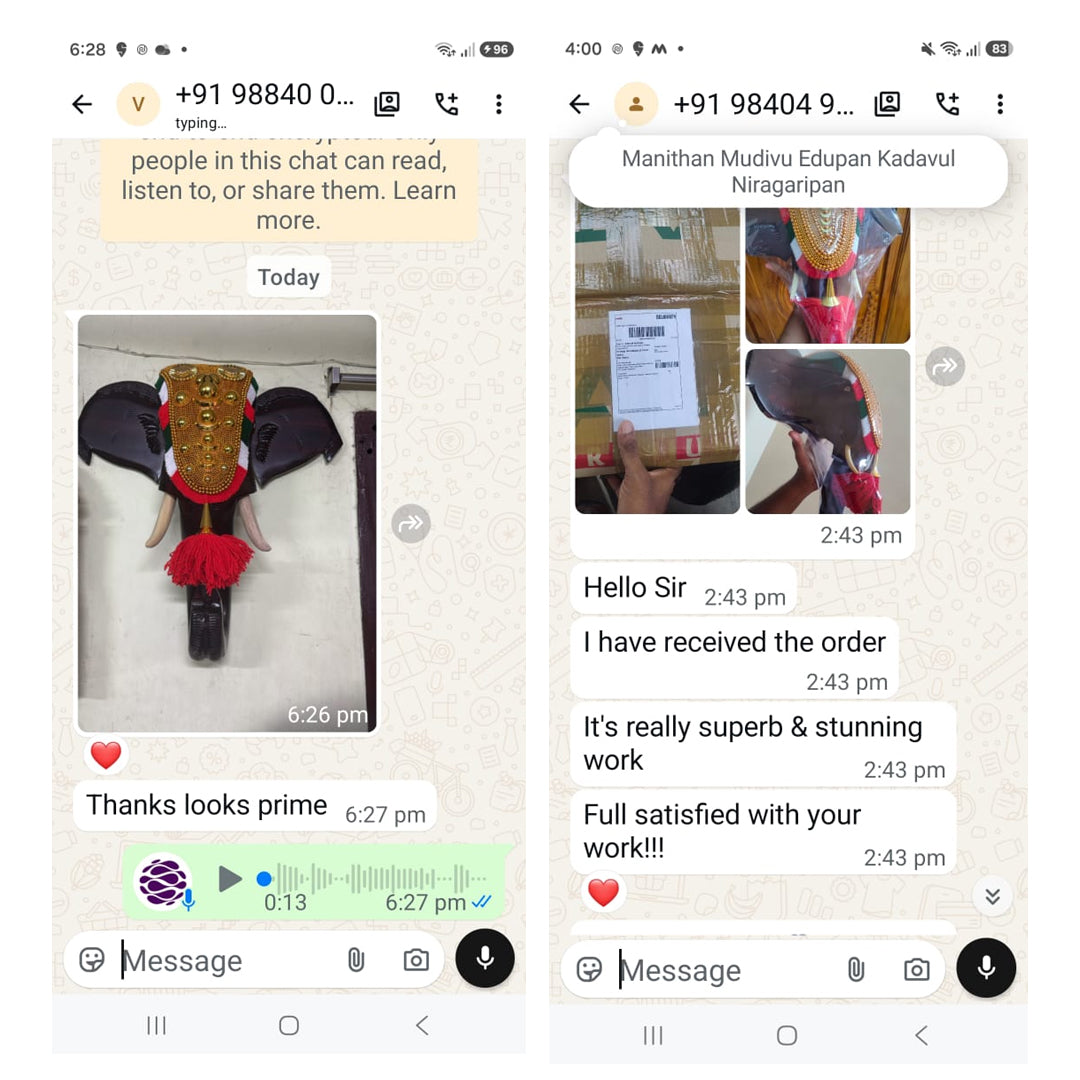 Royal Elephant Wall Art With Nettipattam – Premium Rosewood Edition