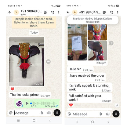 Royal Elephant Wall Art With Nettipattam – Premium Rosewood Edition