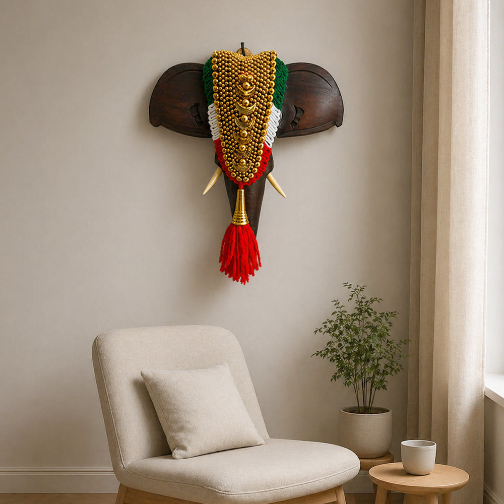 Elephant Head with Nettipattam Rosewood