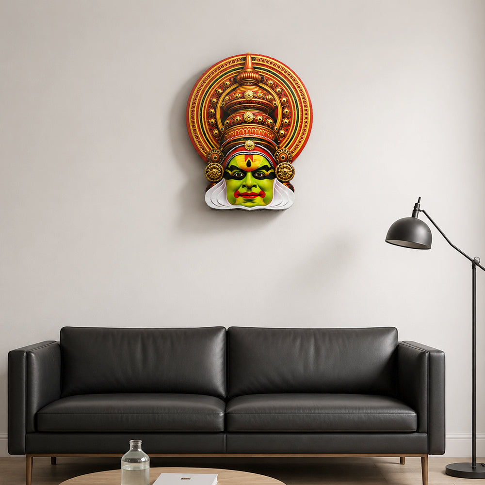 Kathakali Wall Hanging (Laminated on Mahogany Wood)