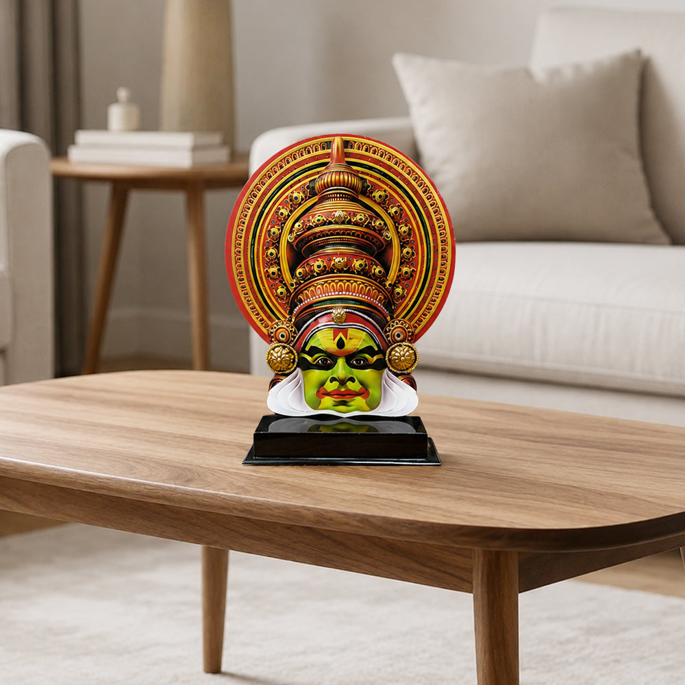 Kathakali Table Top (Laminated on Mahogany Wood)