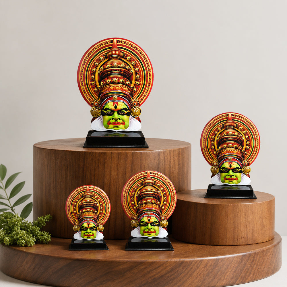 Kathakali Table Top (Laminated on Mahogany Wood)
