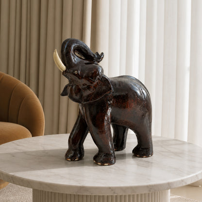 Saluting Elephant (Mahogany Wood)