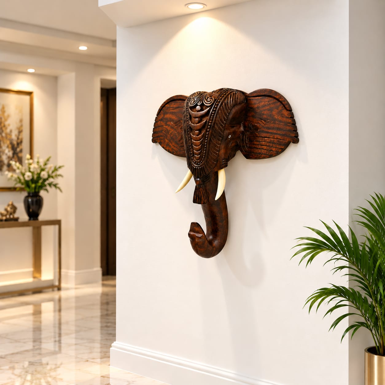 Carved Elephant Head  - Premium Rosewood