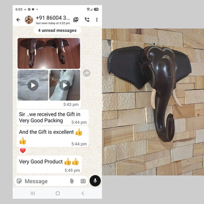 Classic Elephant Head – Premium Mahogany Edition