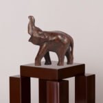 Trunk Up Elephant – Solid Mahogany Wood Masterpiece